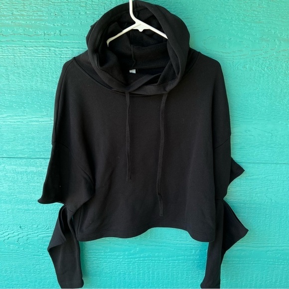 CLEARANCE BELLA CANVAS OFF THE GRID BOXY HOODIE SIZE MEDIUM BLACK GOTH EUC - Picture 1 of 7